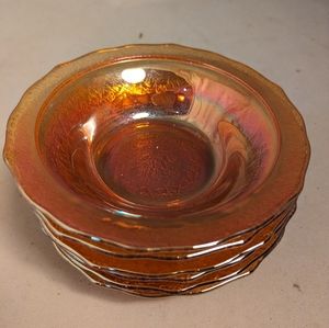 Federal Glass Normandie Plate Marigold Iridescent Depression glass berry bowls